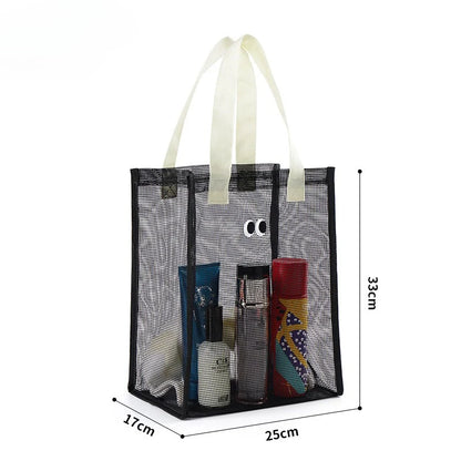 Unisex mesh beach bag, ideal for pool or camping storage, children's travel tote
