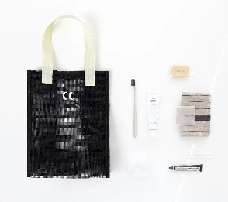 Lightweight kids travel mesh tote bag, perfect for carrying beach toys and gear