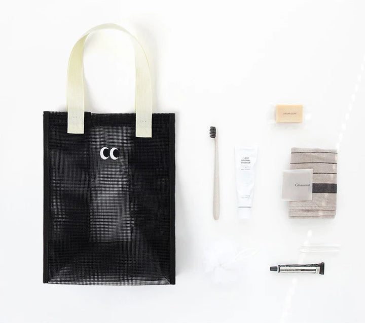 Lightweight kids travel mesh tote bag, perfect for carrying beach toys and gear