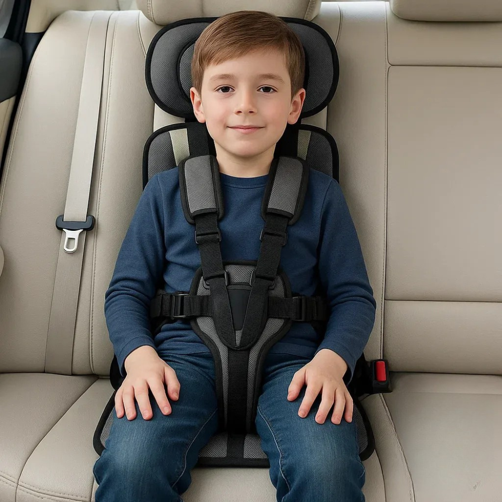Kids' portable car seat harness for safe travel, easy to install in any vehicle. Lightweight child restraint.