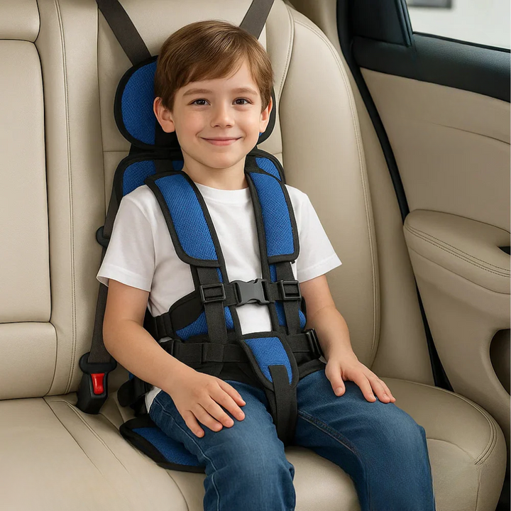 Lightweight portable car seat harness for kids, a safe alternative to traditional booster seats for travel.
