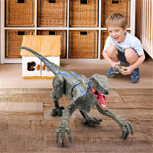 Kids' Realistic RC Velociraptor Dinosaur Toy, an interactive electronic animal for boys & girls.