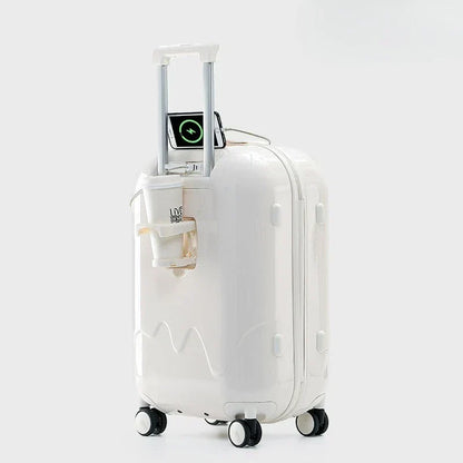 Colorful kids' trolley suitcase, secure with combination lock. Best child's luggage for travel.