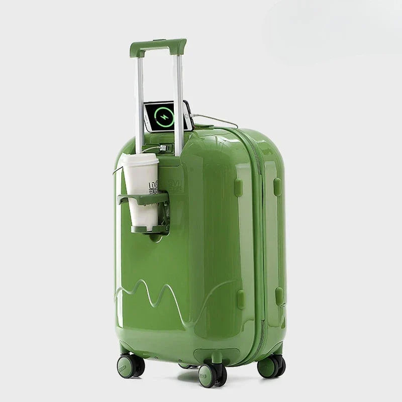 Secure children's wheeled luggage with safety lock & smooth rolling wheels for easy travel.