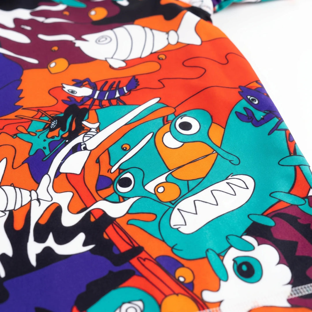 Essential UPF 50+ short-sleeve rash guard for kids, offering superior sun protection in water.