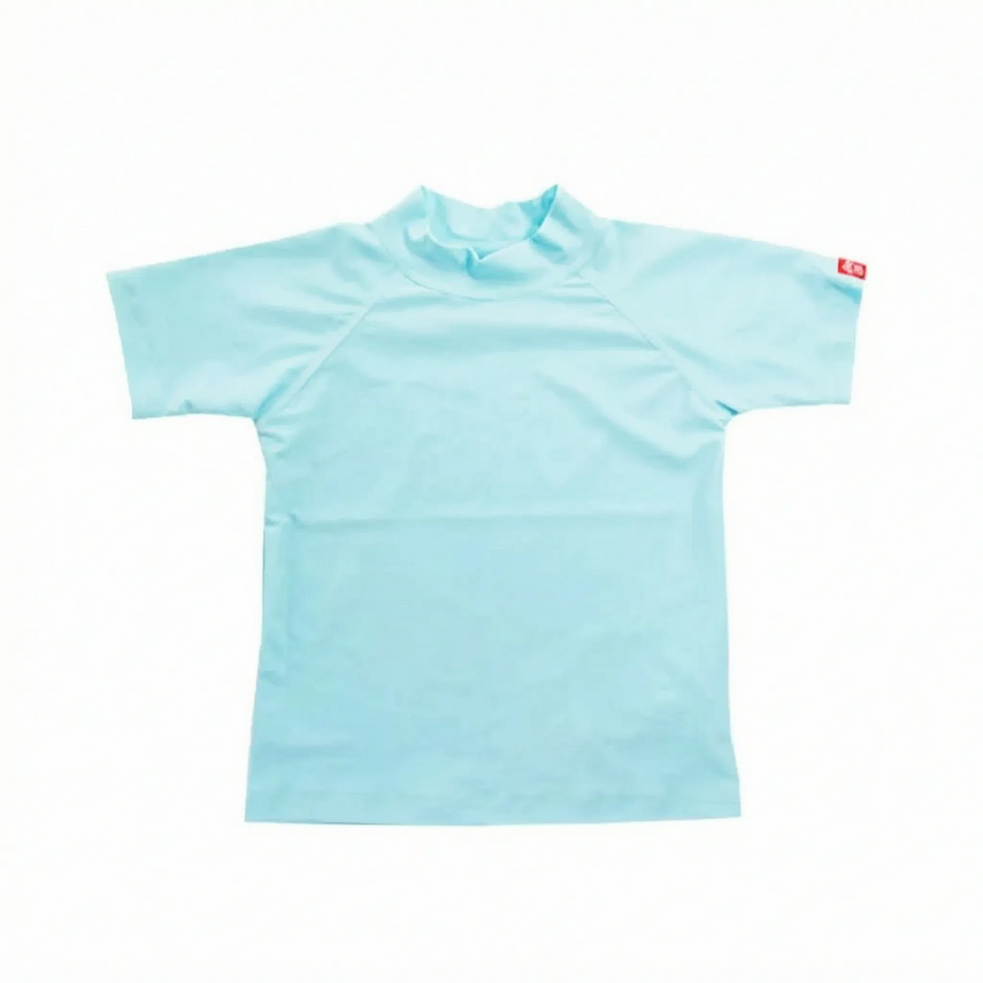 Children's short-sleeve rash guard for beach, pool, and water sports; UPF 50+ sun protection.