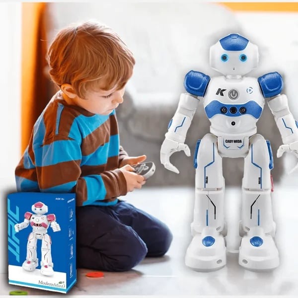 STEM-focused interactive robot, engaging kids with voice & gesture commands.
