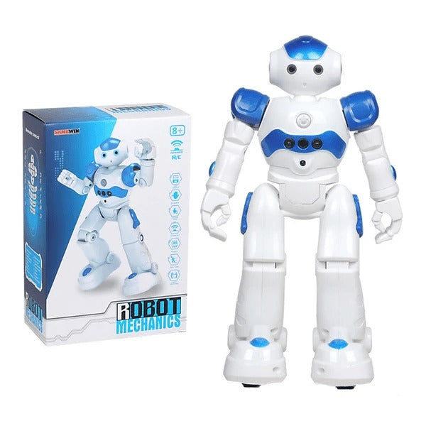 Voice-controlled smart robot for children, performing actions and engaging in play.