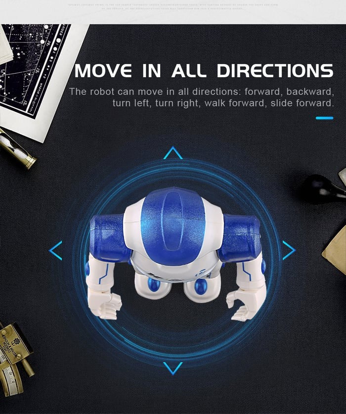 Interactive talking and dancing robot toy, a great gift for young learners.
