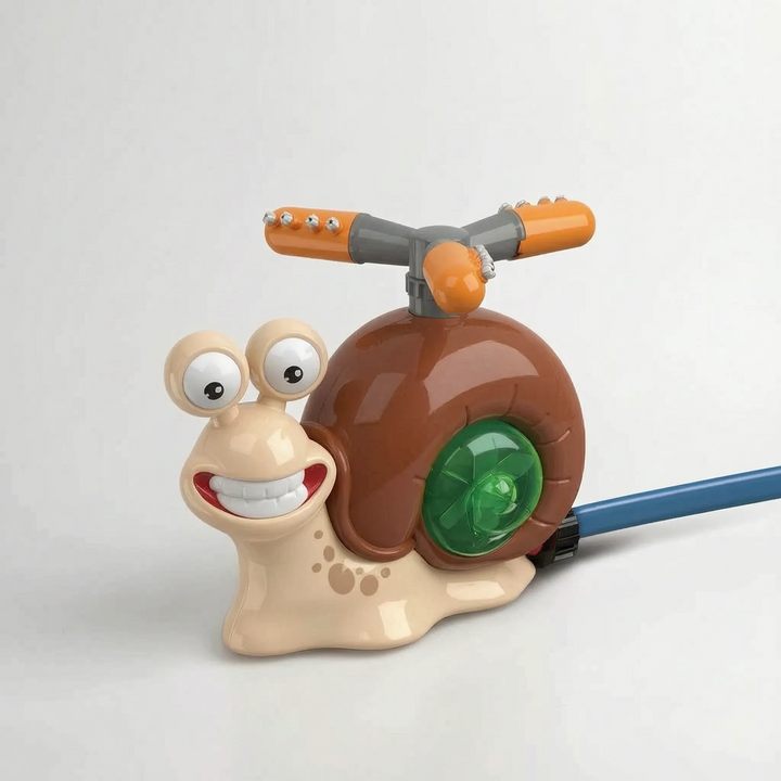 Vivid snail water sprinkler batting game for kids. Enjoy outdoor water playtime with this fun summer yard toy.