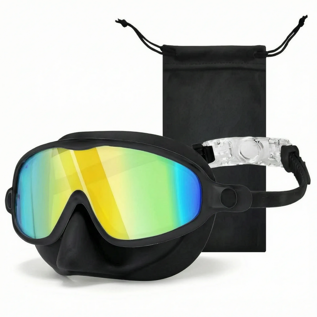 Snorkeling mask for kids with nose cover, ensuring clear underwater view for beach & pool activities.