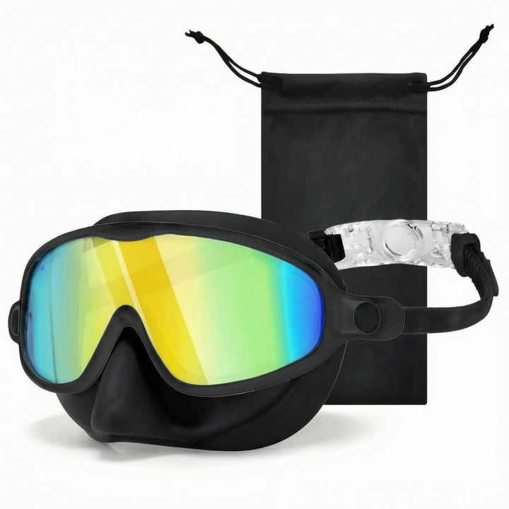 Snorkeling mask for kids with nose cover, ensuring clear underwater view for beach & pool activities.