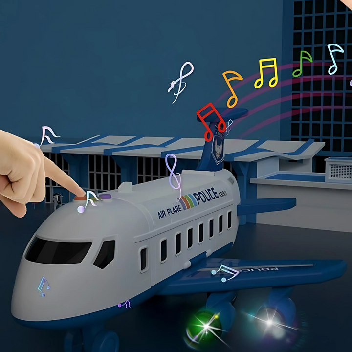 Kids' transforming toy airplane playset. Storage, music & deformable design for endless imaginative play.
