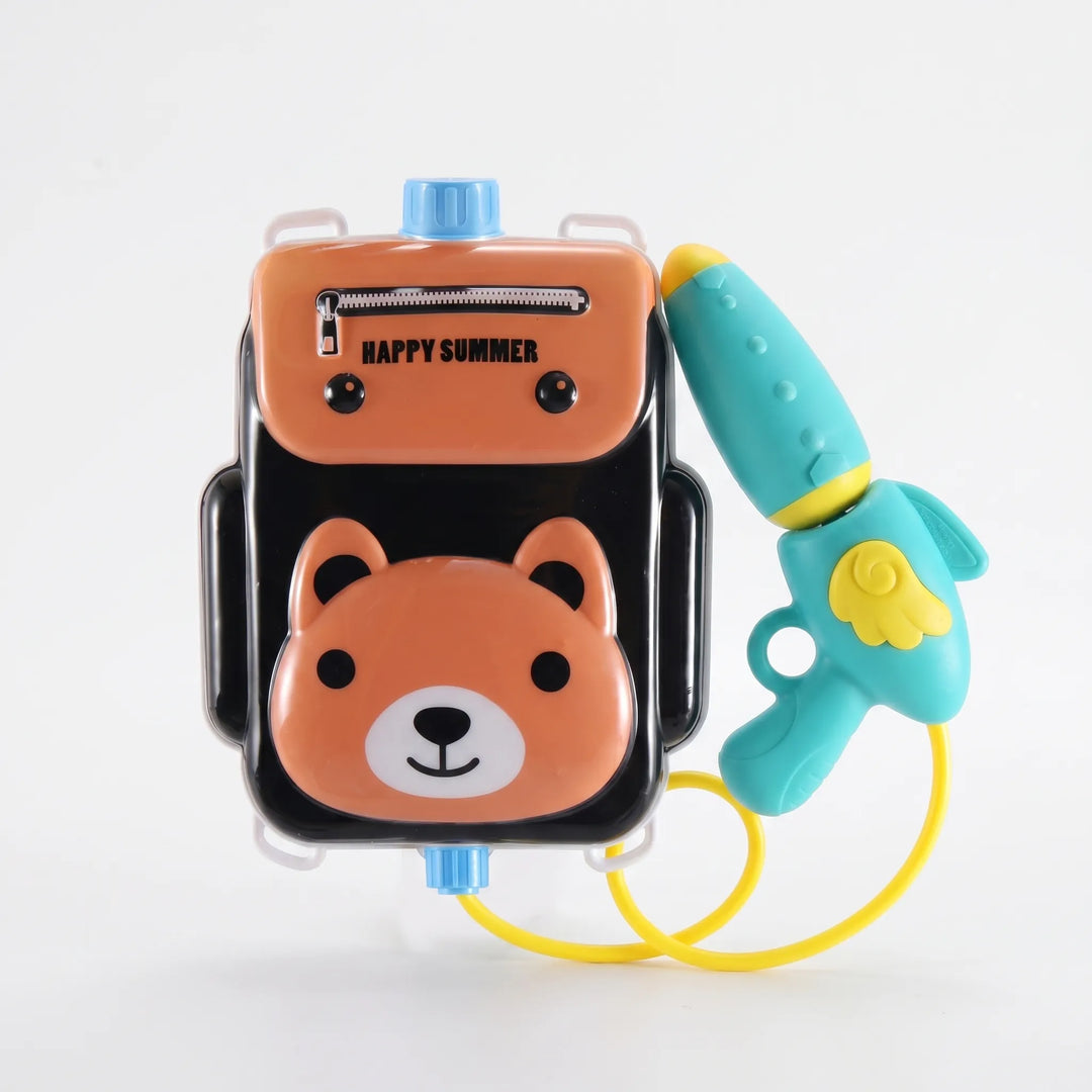 Children's backpack water gun, perfect for backyard fun & pool games.