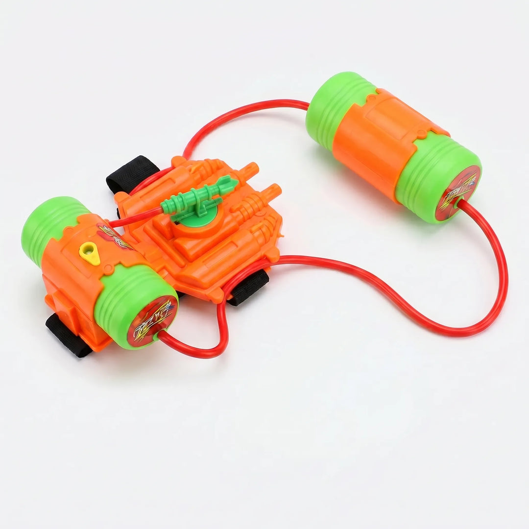 Kids' hands-free water blaster for exciting backyard water fights & summer beach toy fun. Easy to wear.