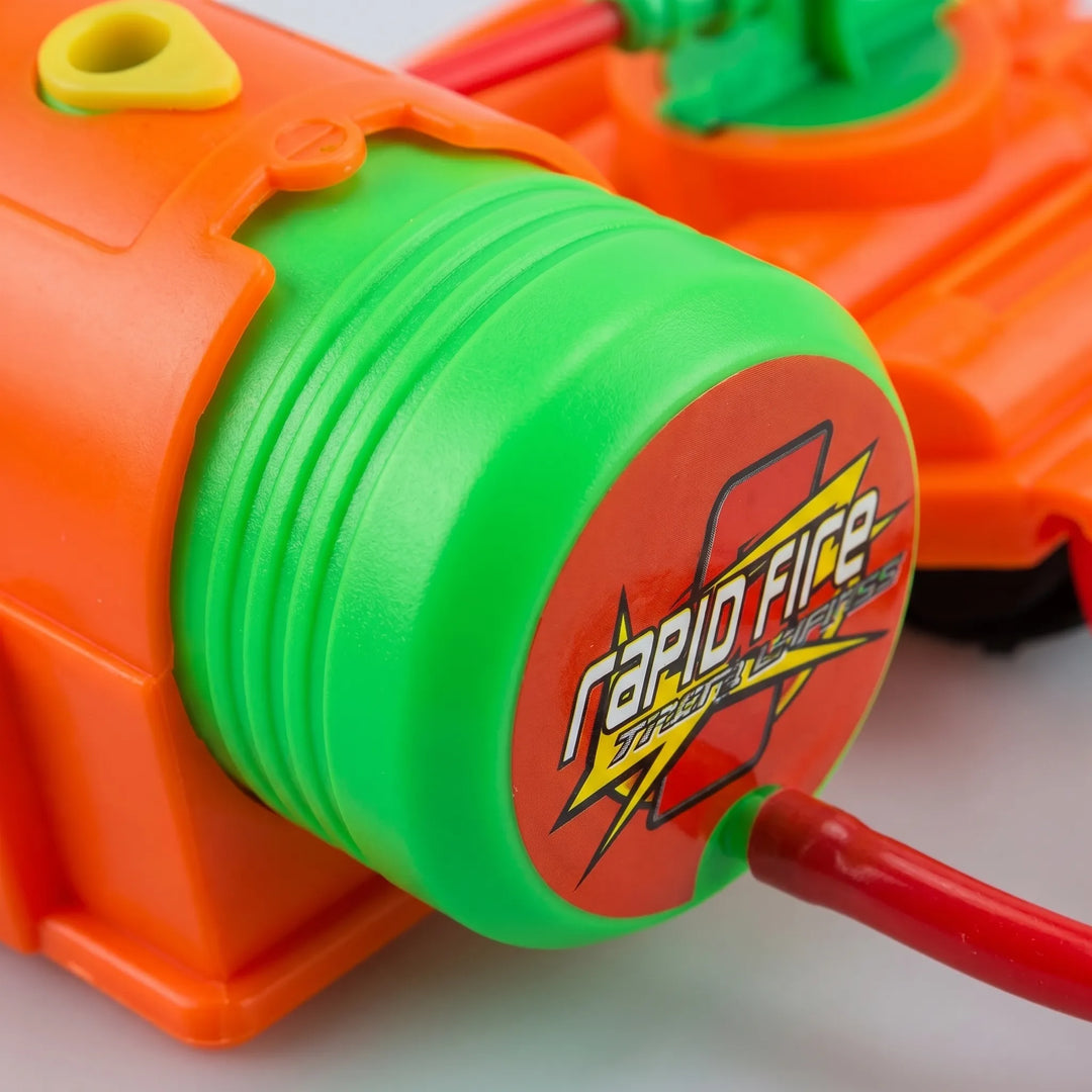 Children's wrist-mounted water gun, ideal for active outdoor play & hands-free water games. Durable design.