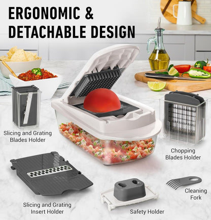 Efficient kitchen helper: 8-blade vegetable slicer & dicer for quick meal prep and healthy cooking.