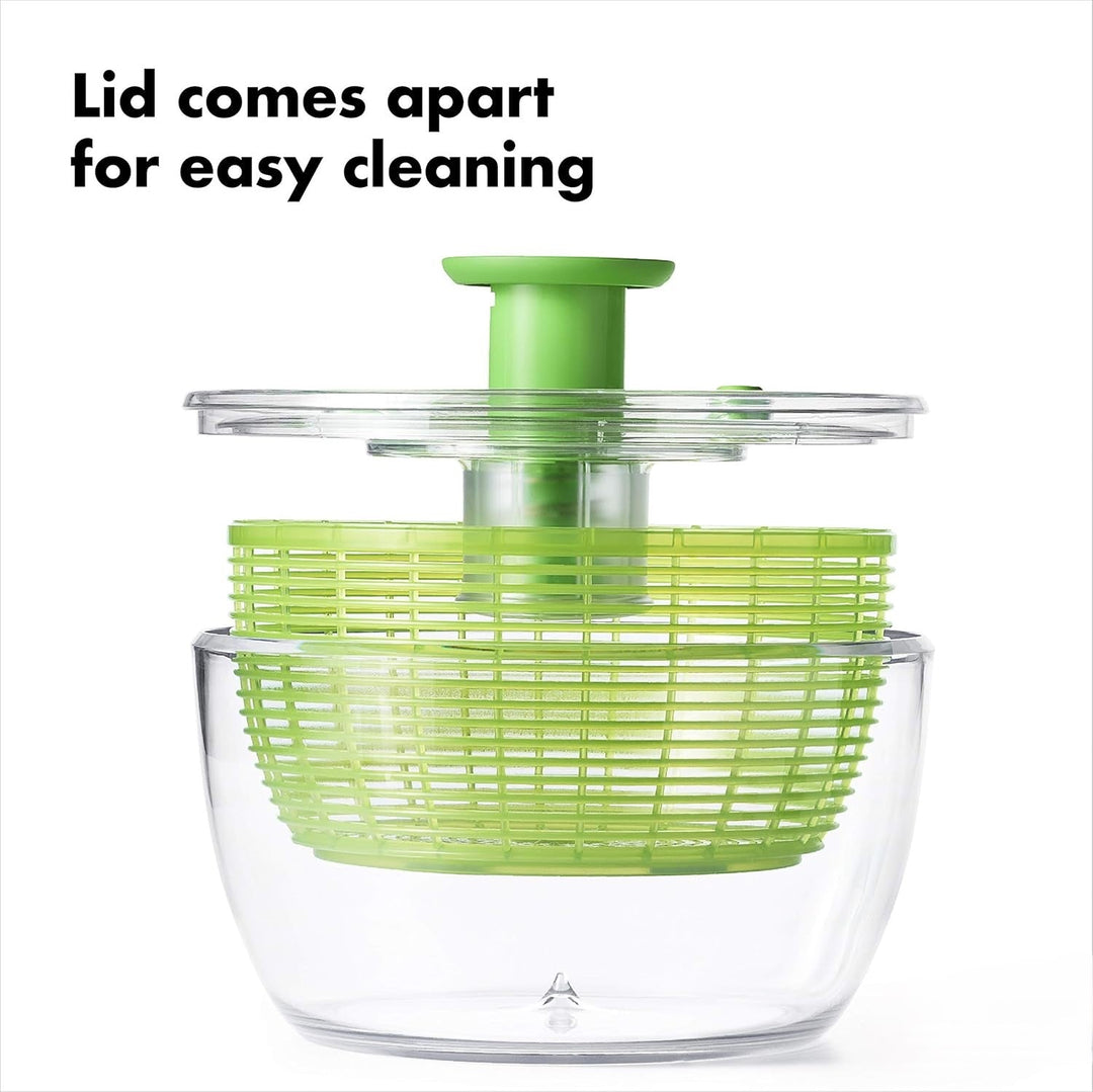 High-capacity salad spinner, perfect for family-sized fresh greens & healthy meals.