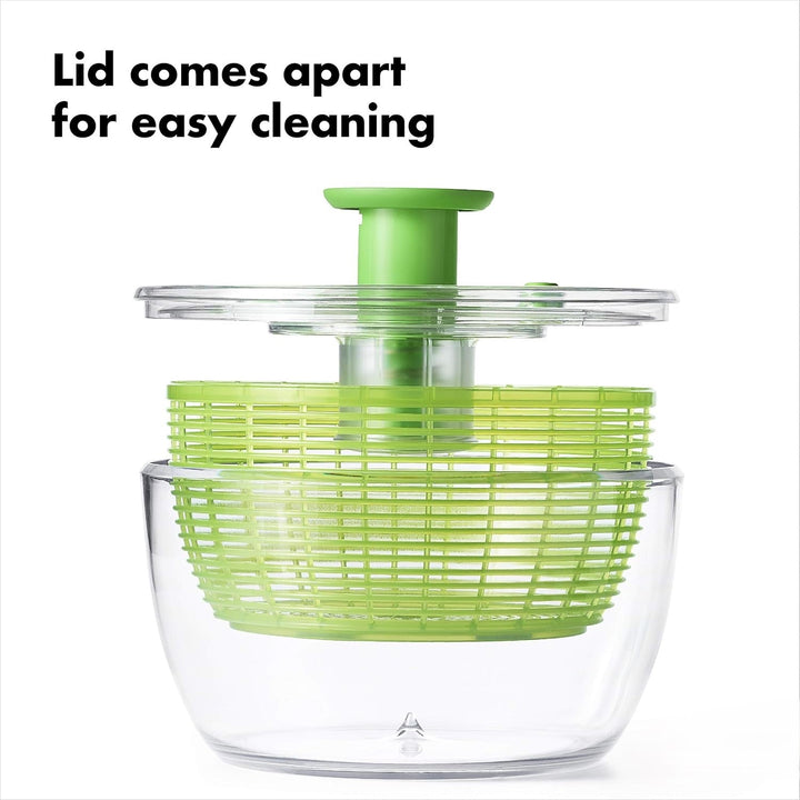 High-capacity salad spinner, perfect for family-sized fresh greens & healthy meals.