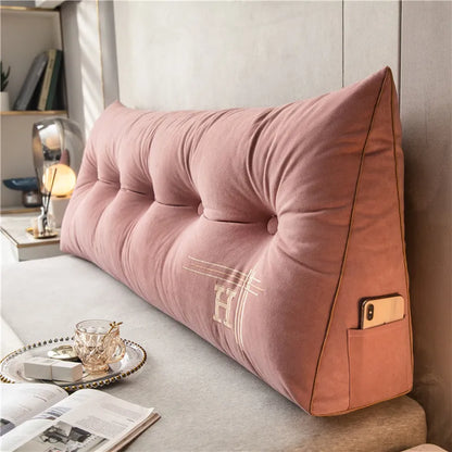 Ultra-soft large plush pillow, designed for comfortable back support and relaxation.