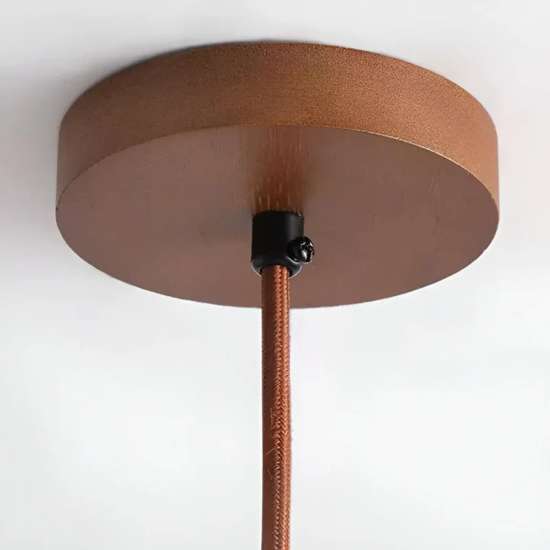 Stone-look LED retro Japanese pendant lamp, modern home lighting, adds tranquil elegance.