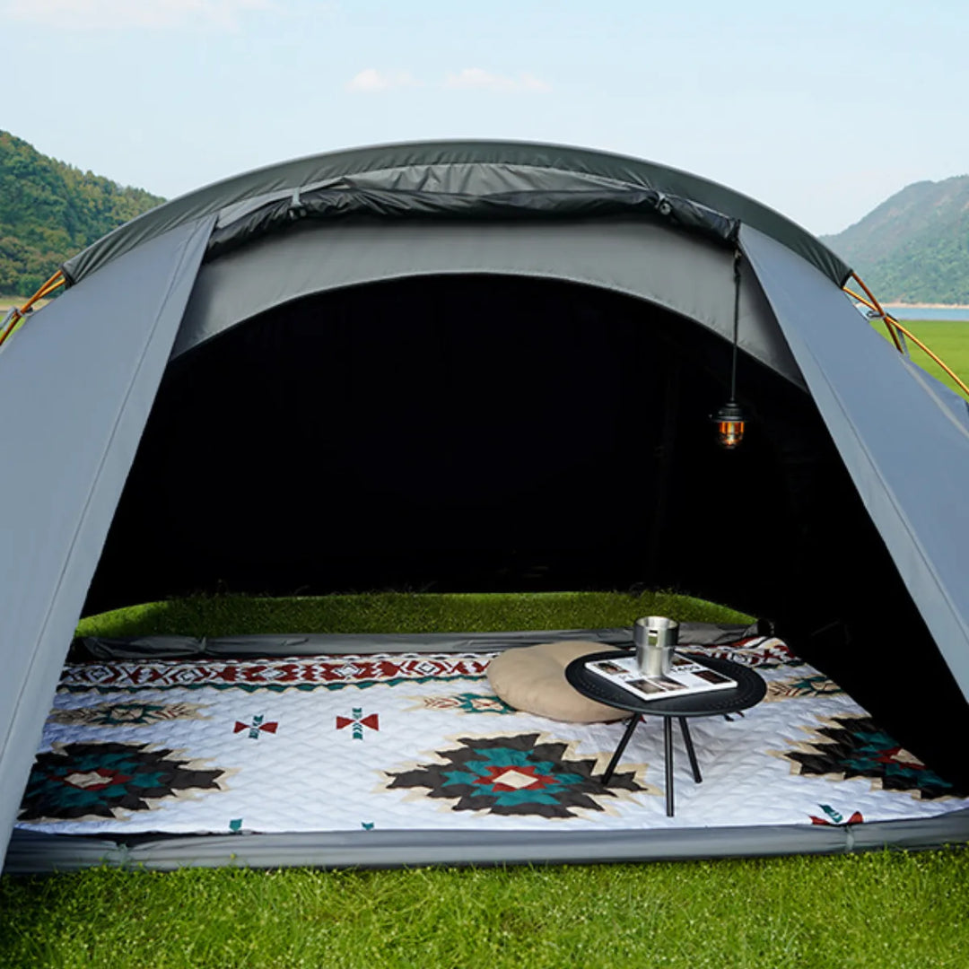 Close-up of lightweight 2-person tent material, highlighting its waterproof and durable features.