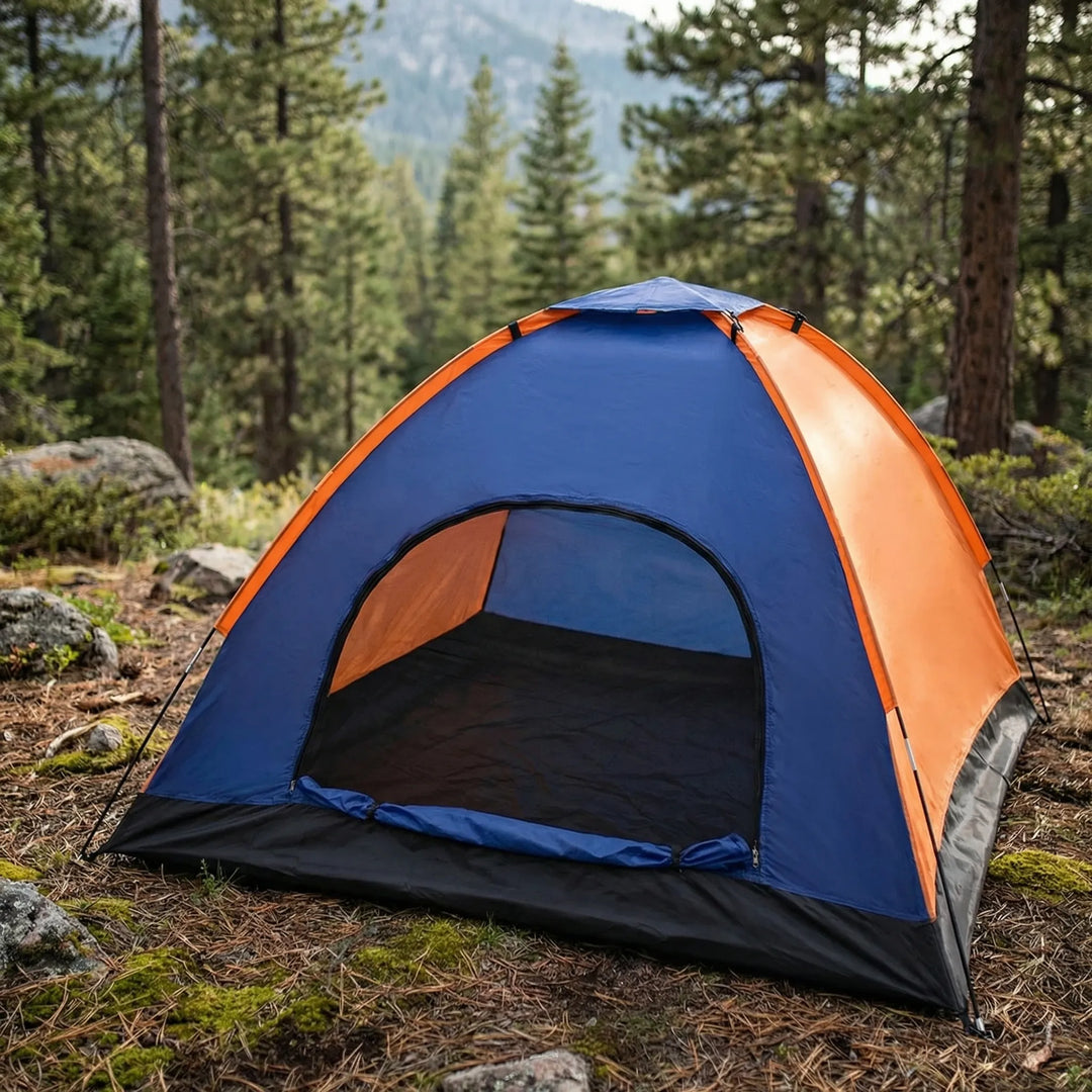 Lightweight 3-4 person dome tent for camping & backpacking. Easy setup outdoor shelter for family hiking adventures.