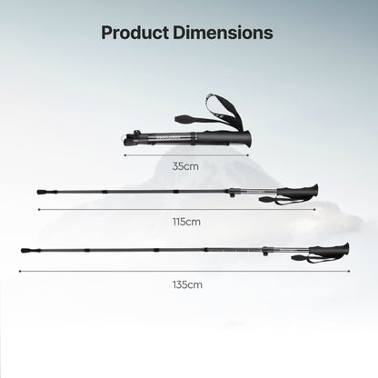 Modern carbon fiber hiking pole, an indispensable piece of outdoor equipment.