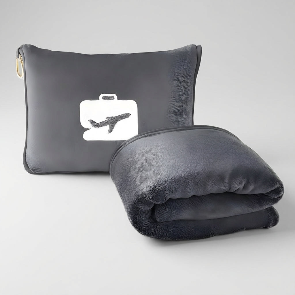 Close-up of the ultra-soft fabric of the ComfiTrip lightweight travel blanket, perfect for cozy journeys.