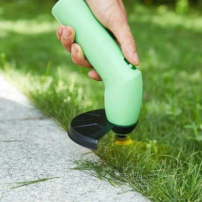 Lightweight cordless mini weed trimmer for easy garden maintenance & yard trimming. Battery powered grass cutter.