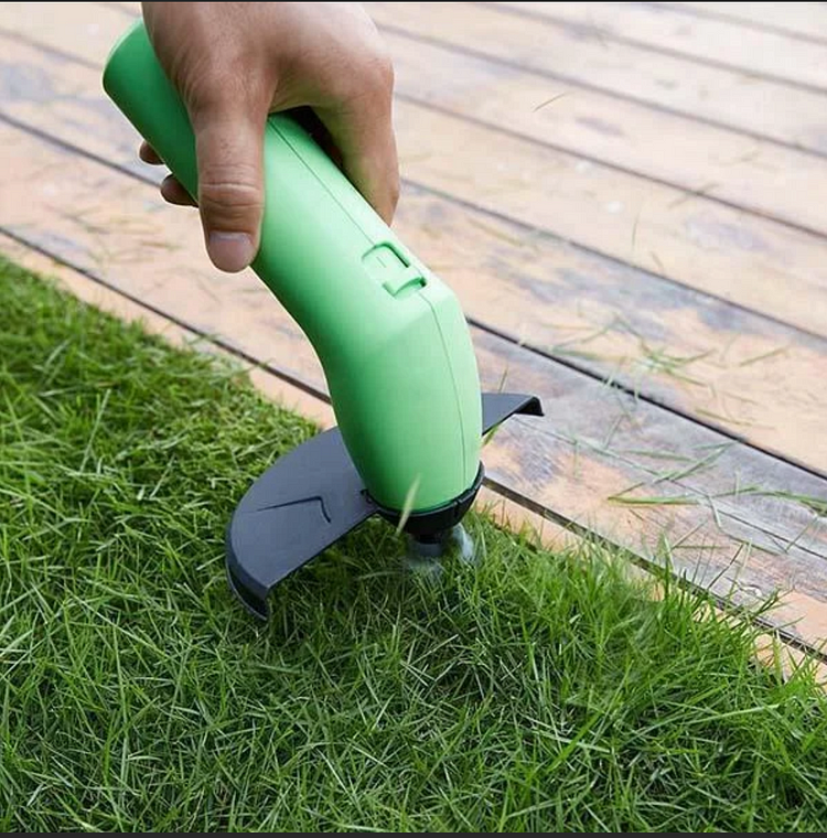 Compact cordless mini weed trimmer, a battery-powered lawn care tool for precise yard trimming & garden maintenance.