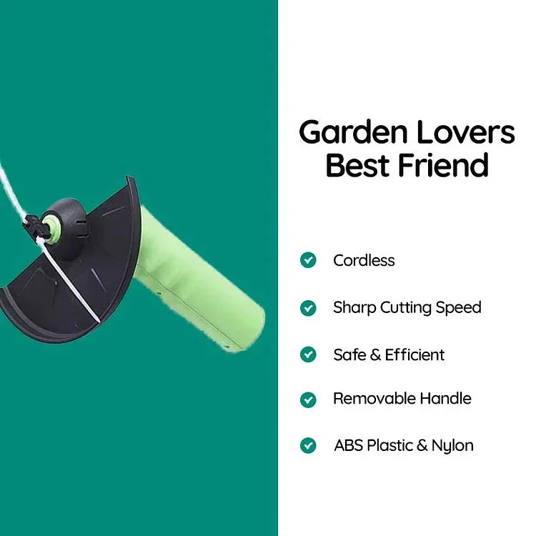 Effortless mini weed wacker, a cordless electric grass cutter for precise yard trimming & lightweight garden maintenance.