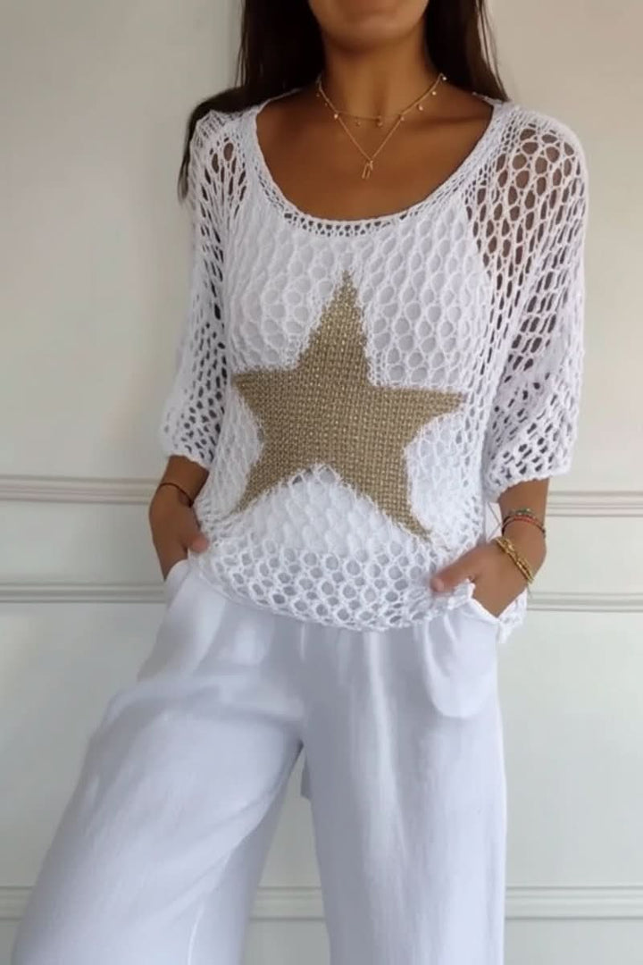 Lightweight crochet crop top for women, perfect for summer fashion and warm weather.