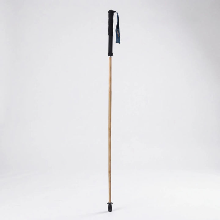 Unisex folding trekking pole with a stylish bamboo finish, ideal for trail walking & outdoor adventures.