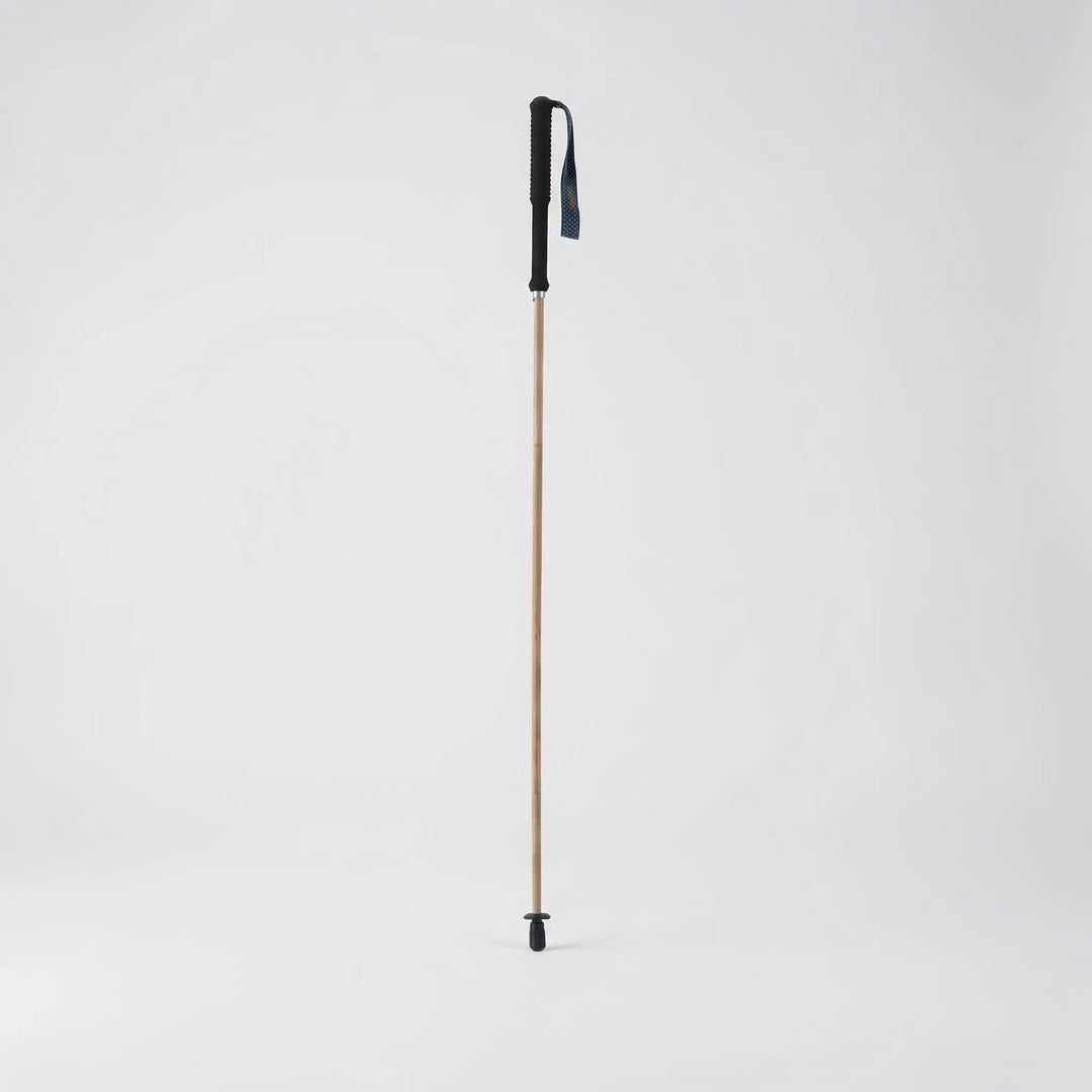 Foldable trekking pole for hikers, a lightweight & compact walking stick designed for easy storage & travel.