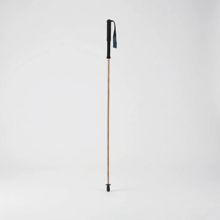 Versatile unisex folding walking stick, featuring a lightweight design & bamboo finish for various outdoor gear needs.