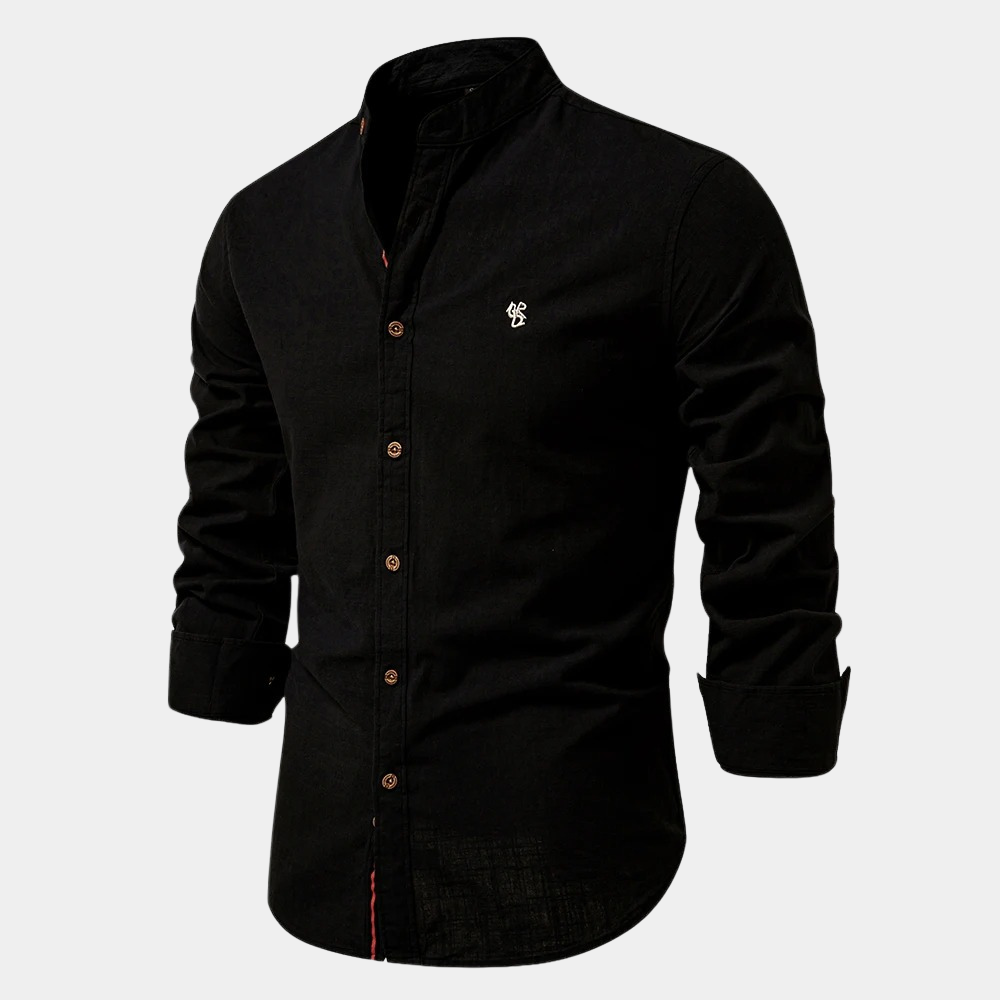 Lightweight men's long-sleeve summer shirt for warm days, perfect for casual or smart casual looks.