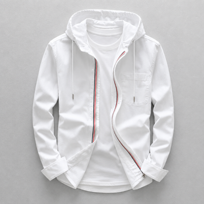Men's breathable oxford hooded shirt. Ideal for spring fashion & lightweight casual wear. Tailored fit.