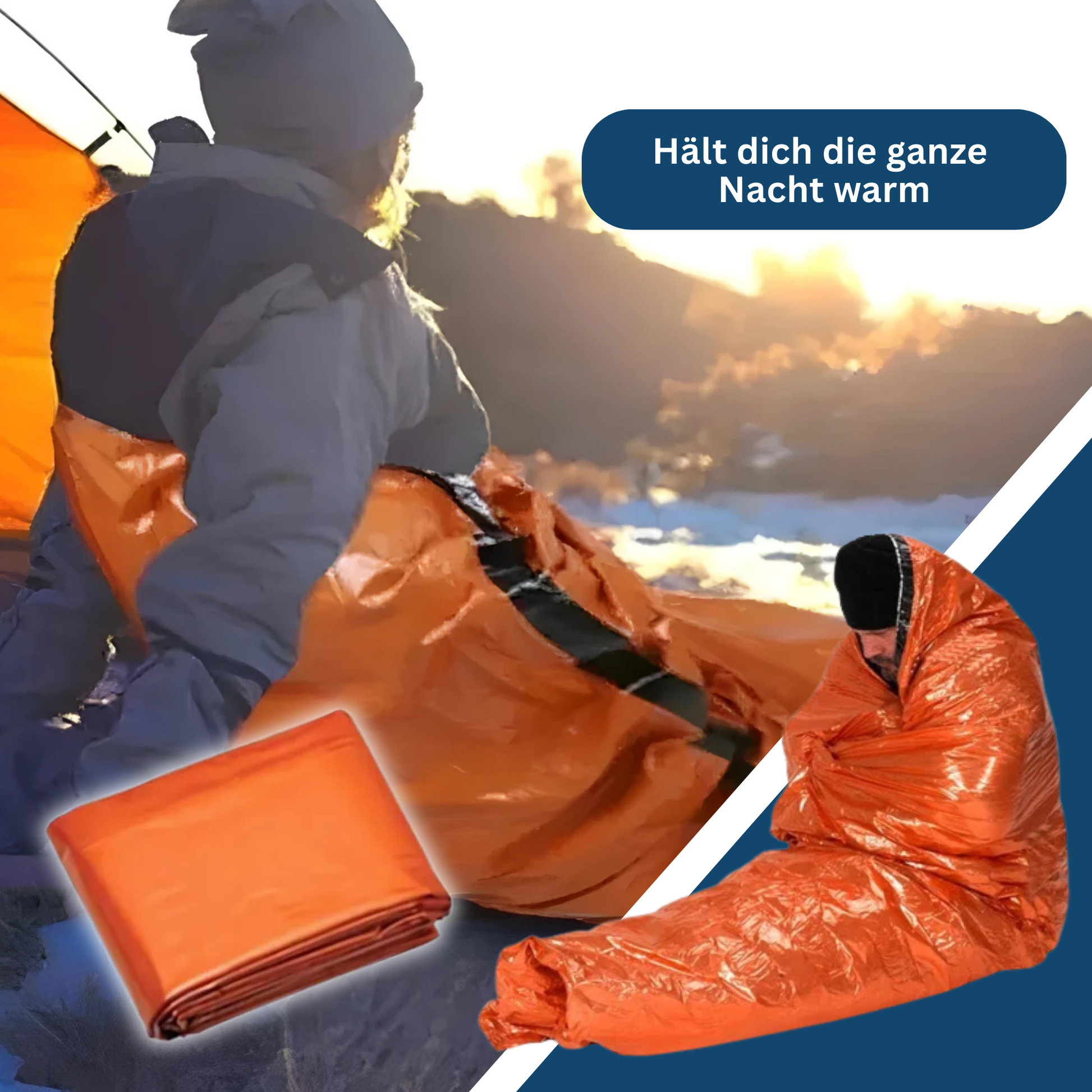 Unisex emergency survival tent, ultralight shelter for outdoor preparedness and hiking trips.