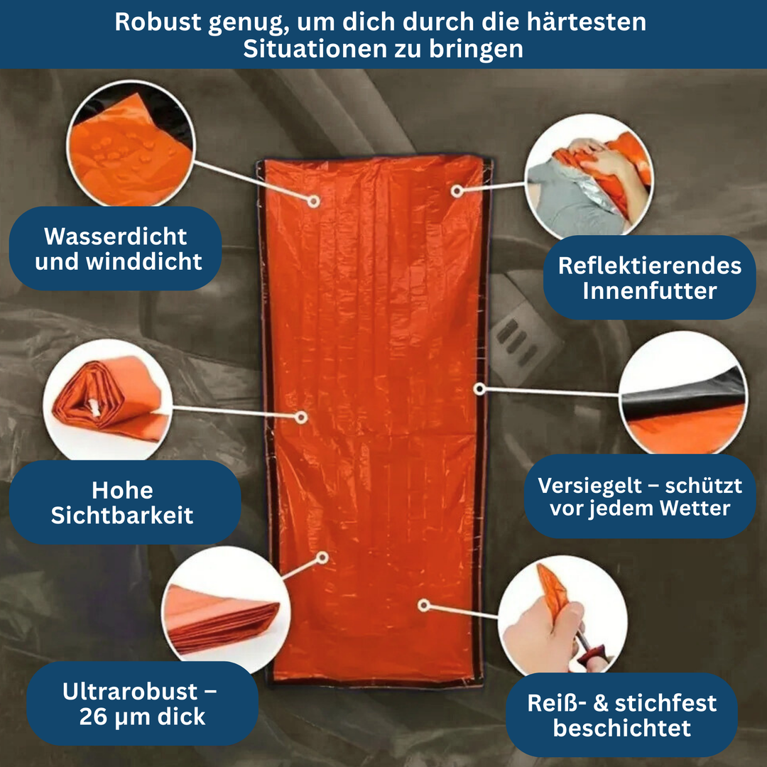 Compact emergency survival tent, a lightweight and essential shelter for camping and outdoor adventures.