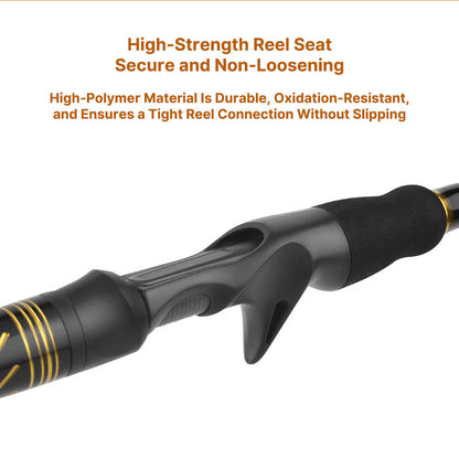 Foldable carbon fiber fishing rod, an essential piece of fishing gear for travel.