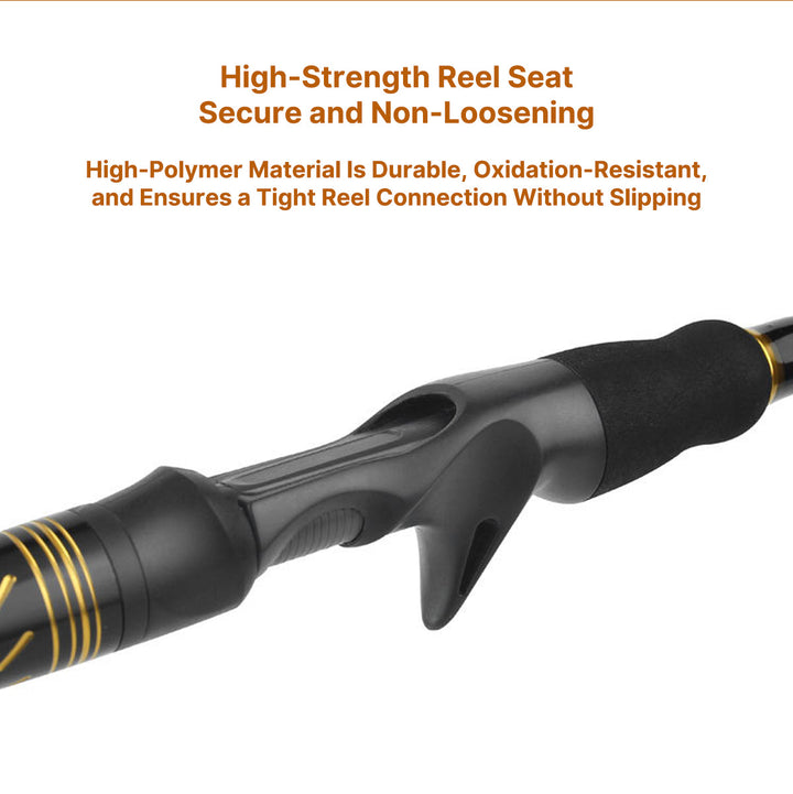 Foldable carbon fiber fishing rod, an essential piece of fishing gear for travel.