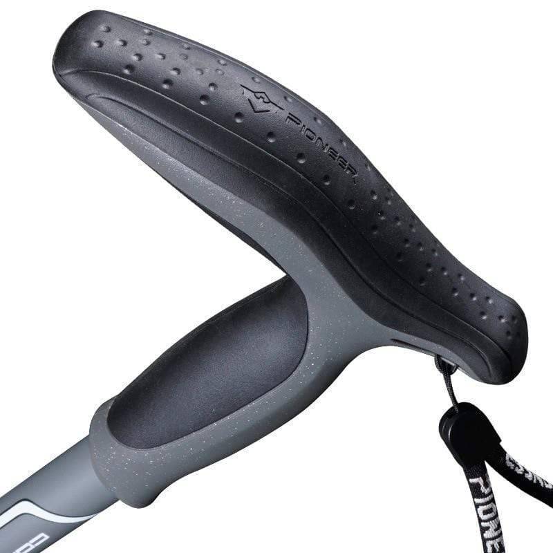Durable carbon fiber walking sticks with ergonomic grips, ideal for versatile outdoor use