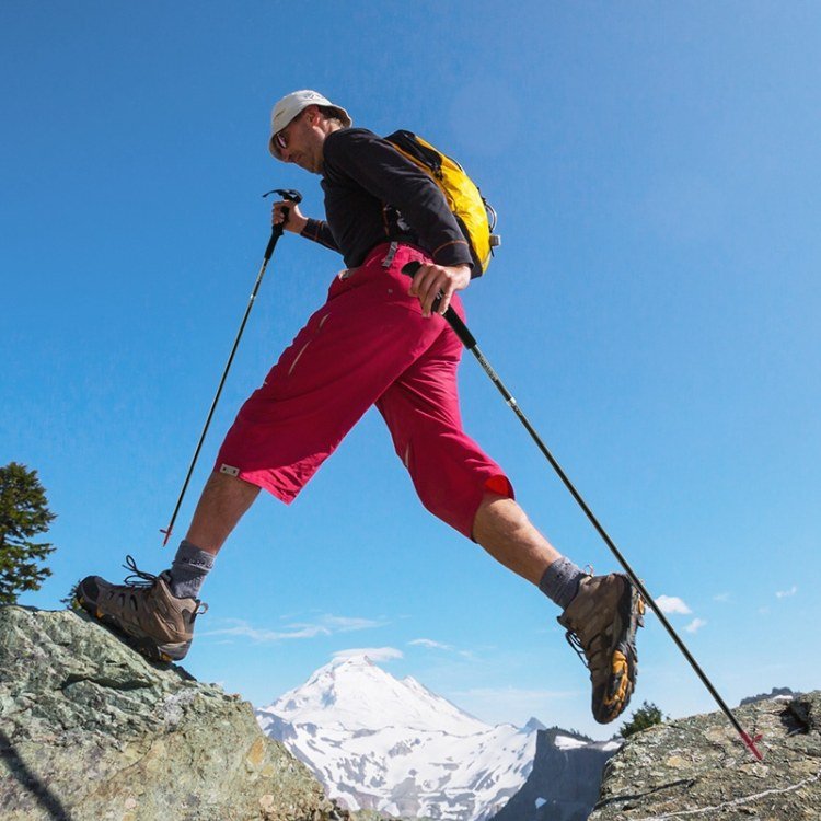 Lightweight unisex carbon fiber trekking poles, ideal for hiking and camping adventures