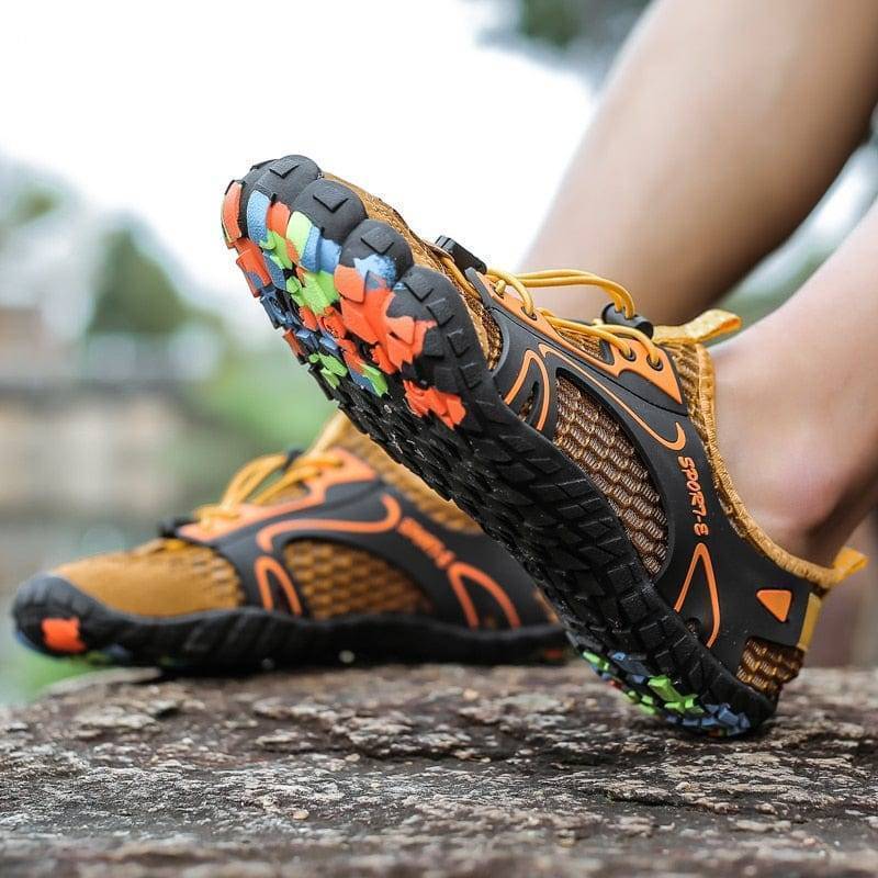 Breathable men's hiking footwear, lightweight design for long-distance trail walking