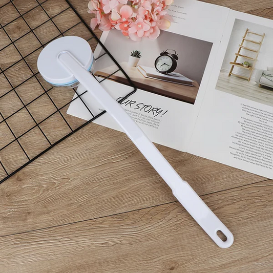Long handle back lotion applicator & massager for easy reach. Apply moisturizers, sunscreen, & creams effortlessly.