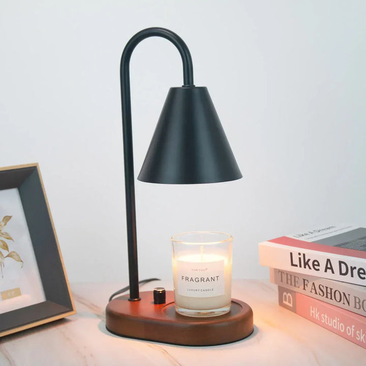 Safe LumiFlare flame-free candle warmer lamp, enhancing home decor with pleasant aromas and soft light.