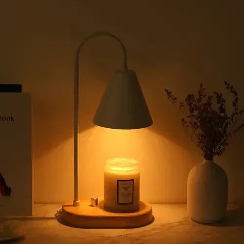 Elegant LumiFlare candle warmer, ambient lighting for a cozy bedroom or living room accent.