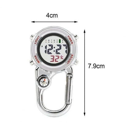 Clip-on luminous pocket watch with large numbers, essential outdoor & adventure gear