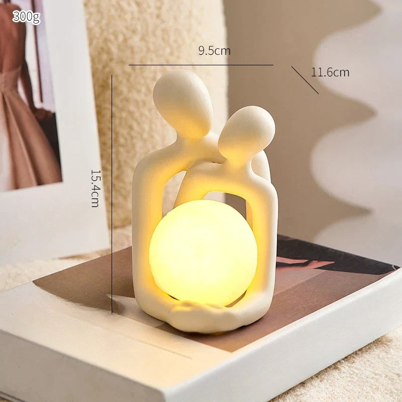 Artistic ceramic mood light, LunaGlow, a unique decorative table lamp for modern home accent and ambient lighting.